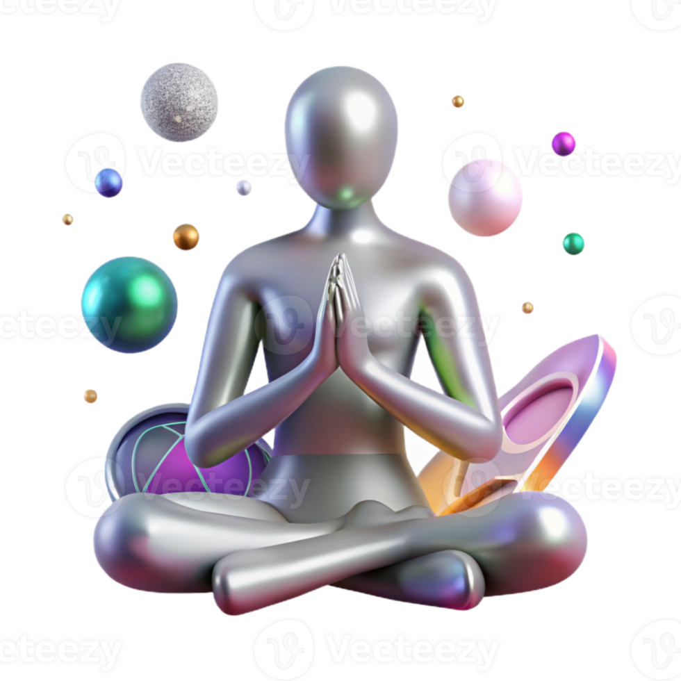 stunning classic Yoga Pose Silhouette Cutout on Transparent Background authentic png