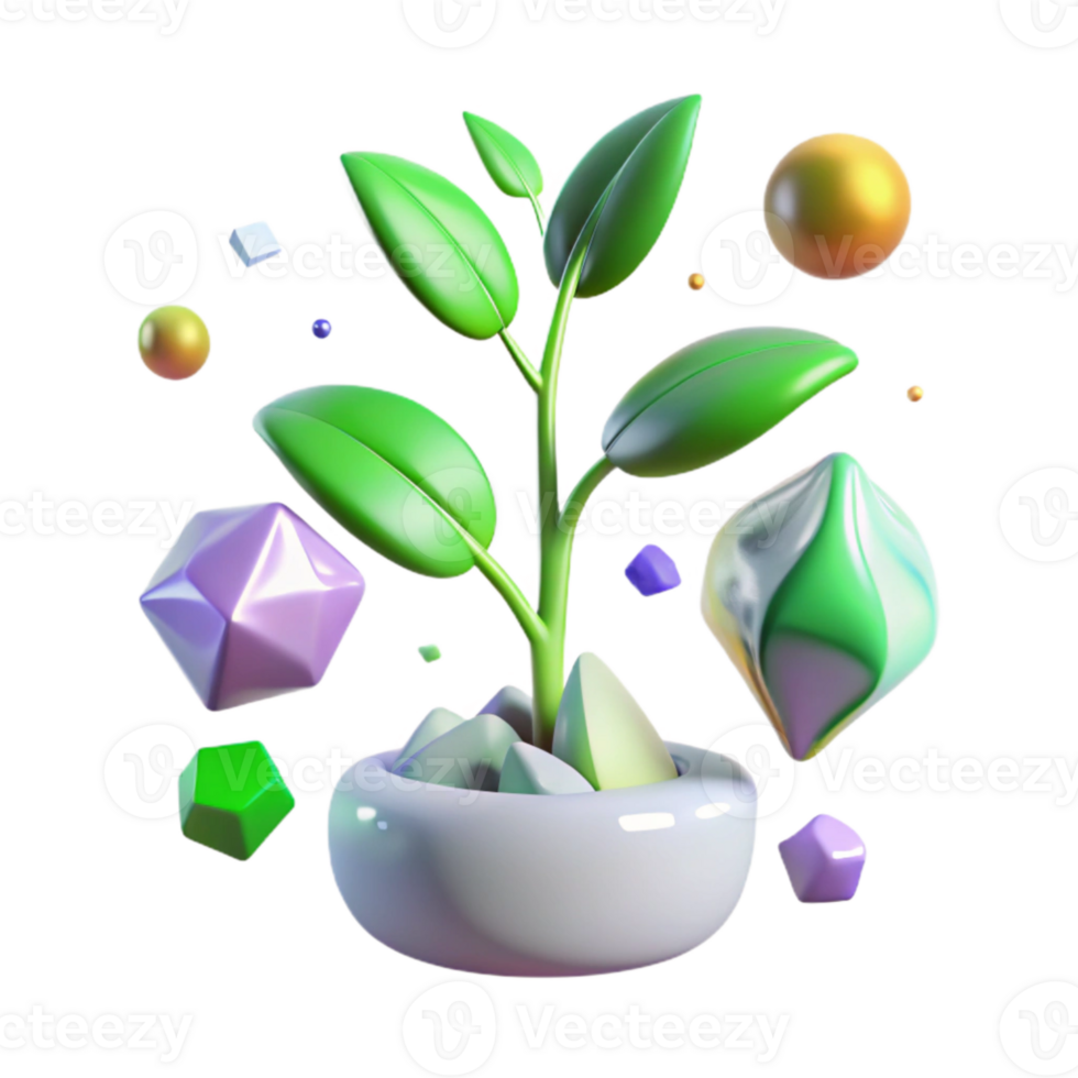 elegant vintage Young Sapling Green Shoots Springtime Transparent Background exclusive png