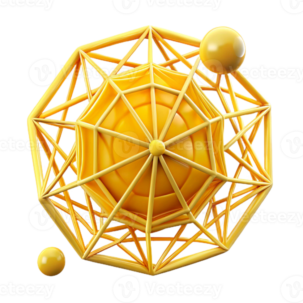 impressive artistic Yellow Web of Lines Cutout Isolated png