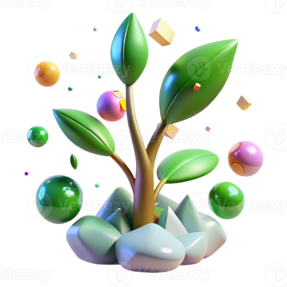 beautiful classic Young Sapling Green Shoots Springtime Transparent Background high quality png