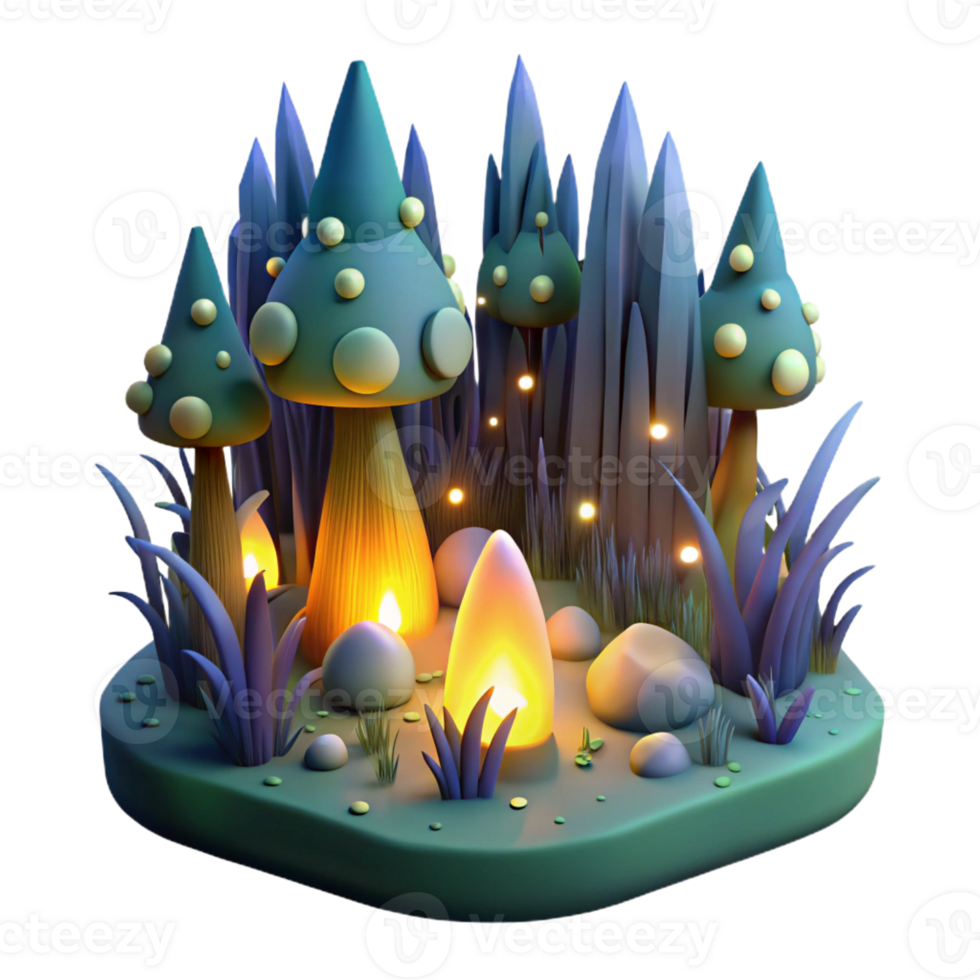 stunning abstract A group of fireflies glowing in a dark forest, magical lighting, fantasy style high resolution png