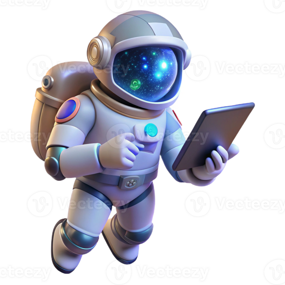 serene traditional A lone astronaut floating in space, holding a transparent tablet displaying complex data, lit by the distant glow of a nebula, science fiction illustration style authentic png