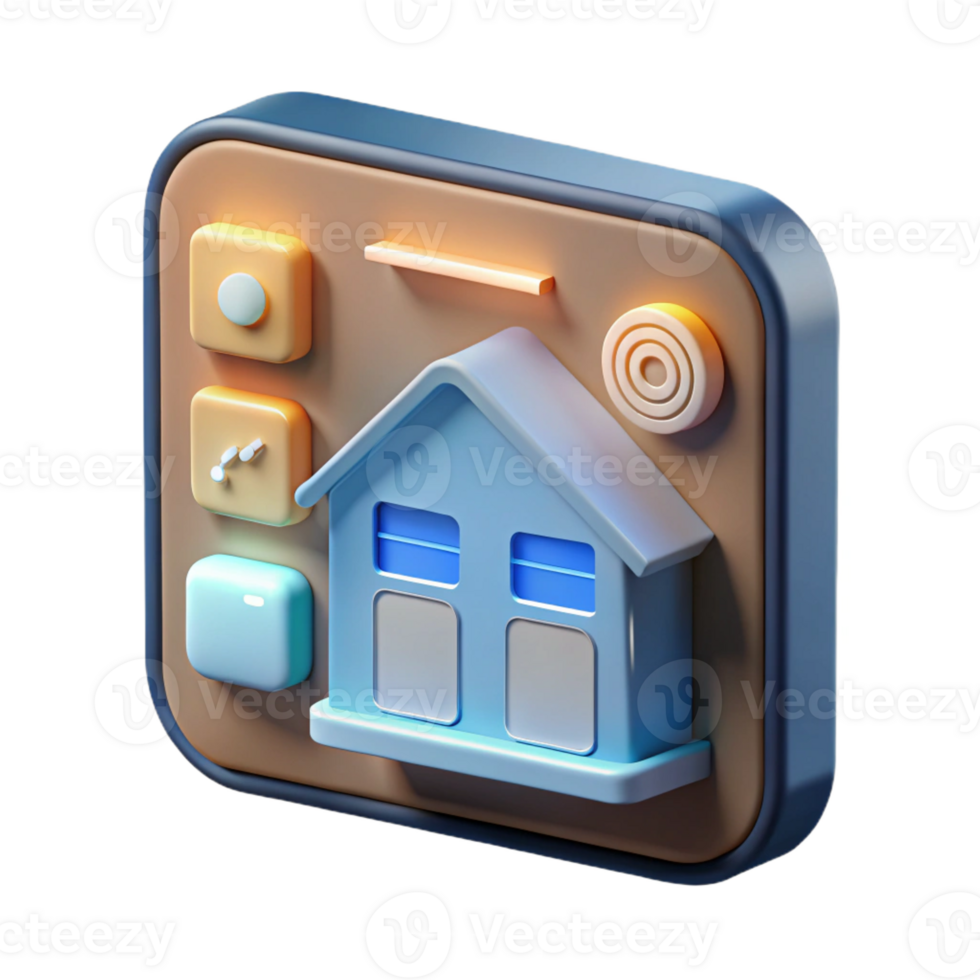 stunning abstract A smart home interface displaying various controls and information, sleek, minimalist design, illuminated by the soft glow of the display, smart home technology design style 4K png