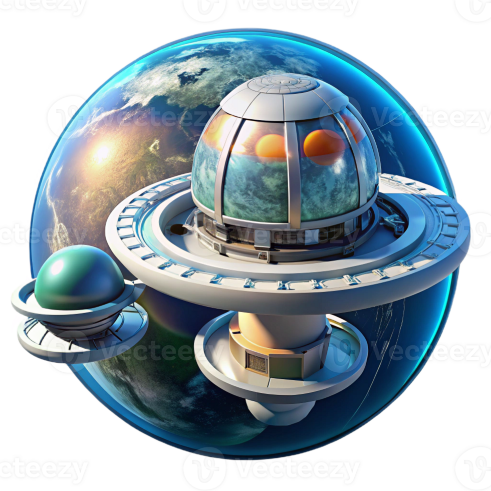 dramatic artistic A futuristic space station orbiting Earth, intricate design, illuminated by the sun and Earth's reflection, space station concept art style high resolution png