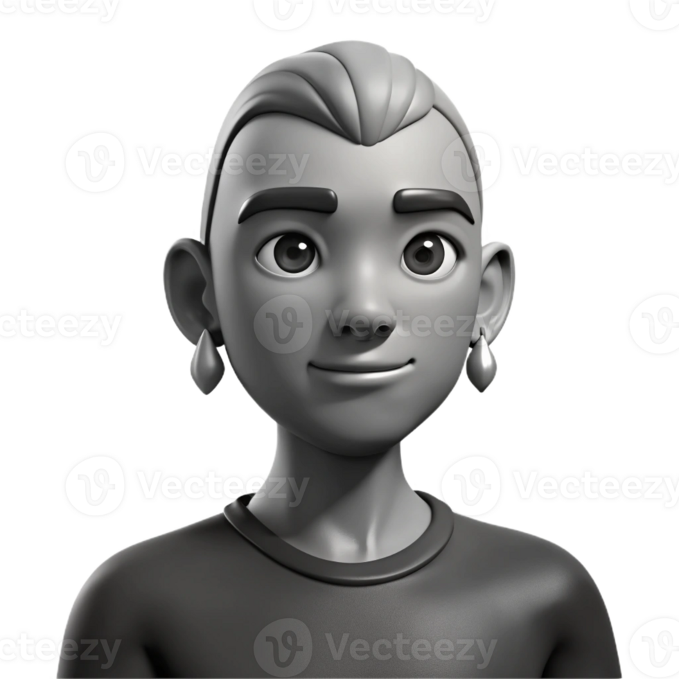 stunning traditional Portrait of a young man with a shaved head and a single teardrop tattoo, lit by dramatic side lighting, in a black and white film noir style high resolution png