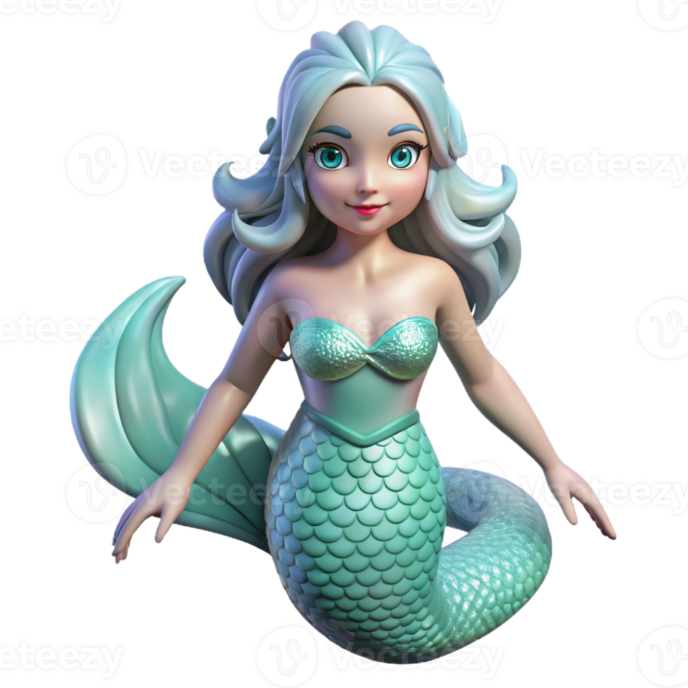 impressive contemporary A beautiful siren with shimmering scales and hypnotic eyes, luring sailors to their doom with an enchanting melody, rendered in a surrealist style high quality png