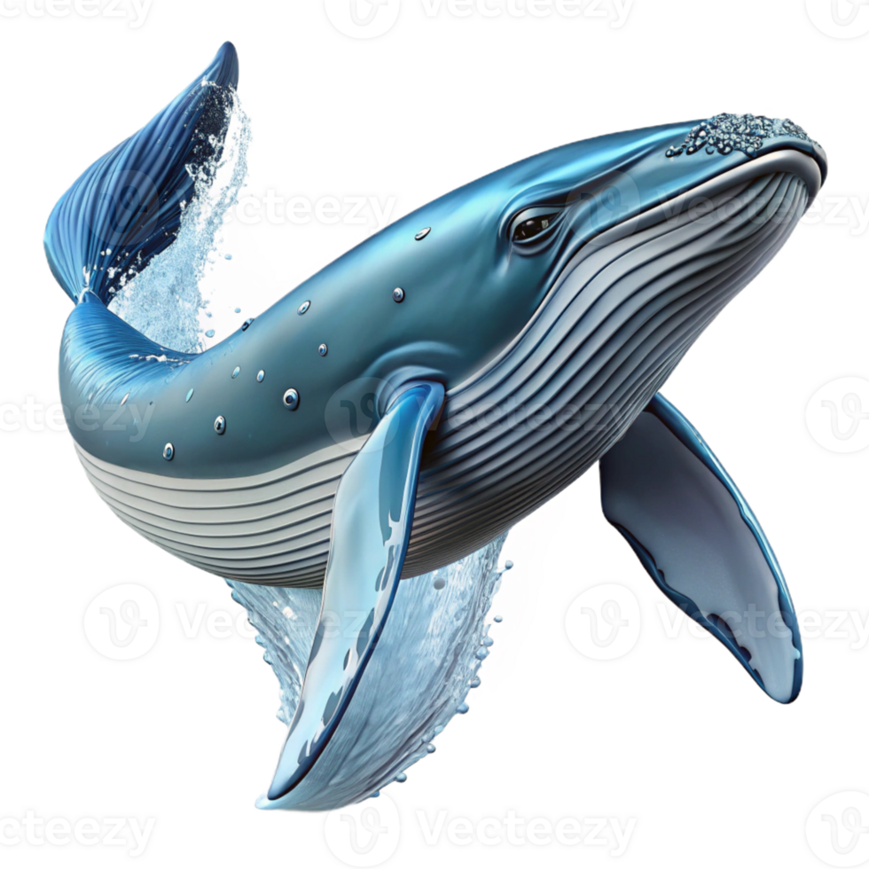 elegant abstract A majestic humpback whale breaching the ocean surface, dynamic ocean photography, bright sunlight 4K png