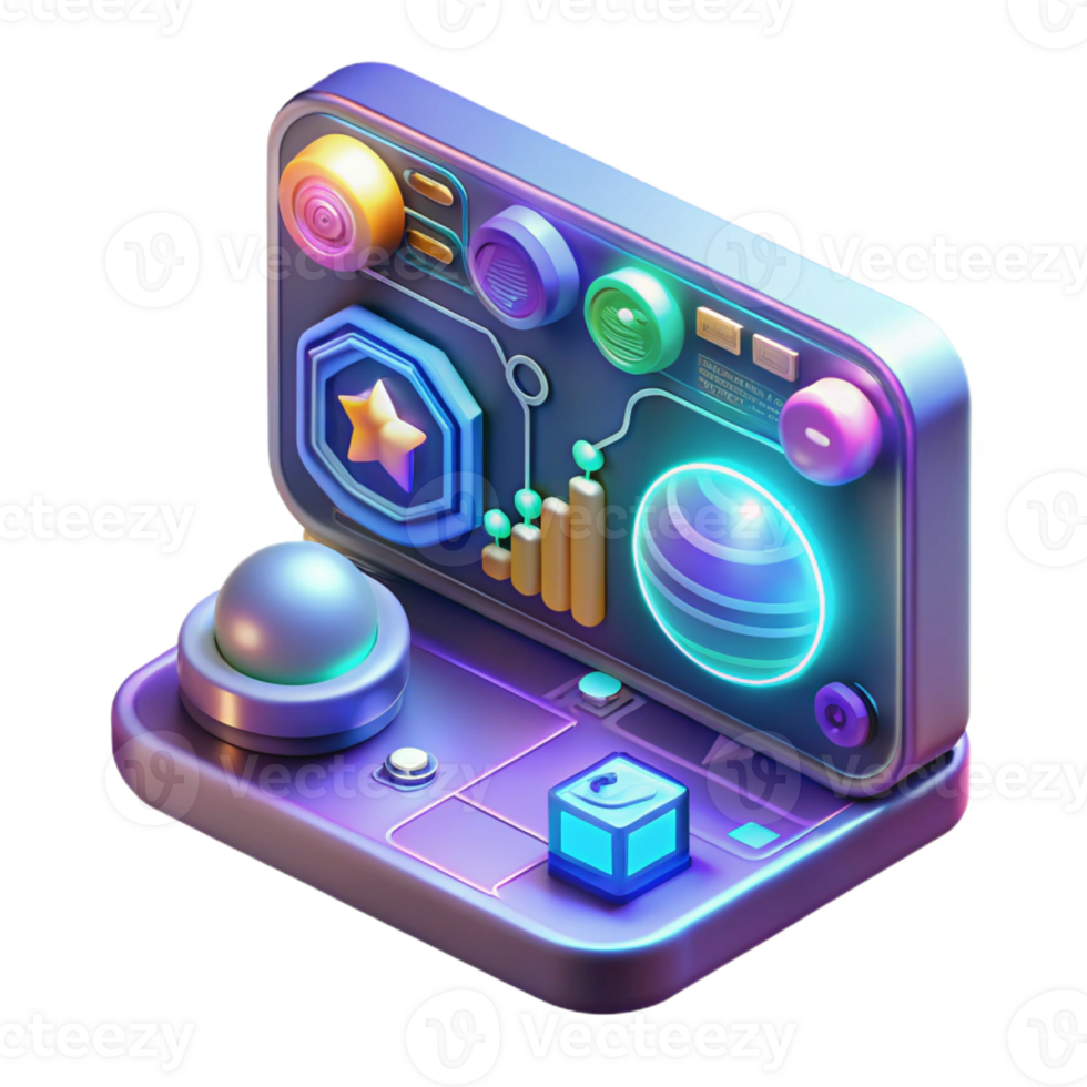 wonderful modern A sleek, holographic interface, with glowing icons and complex data streams, displays information about a distant galaxy. Cool, ambient lighting. Cyberpunk style genuine png