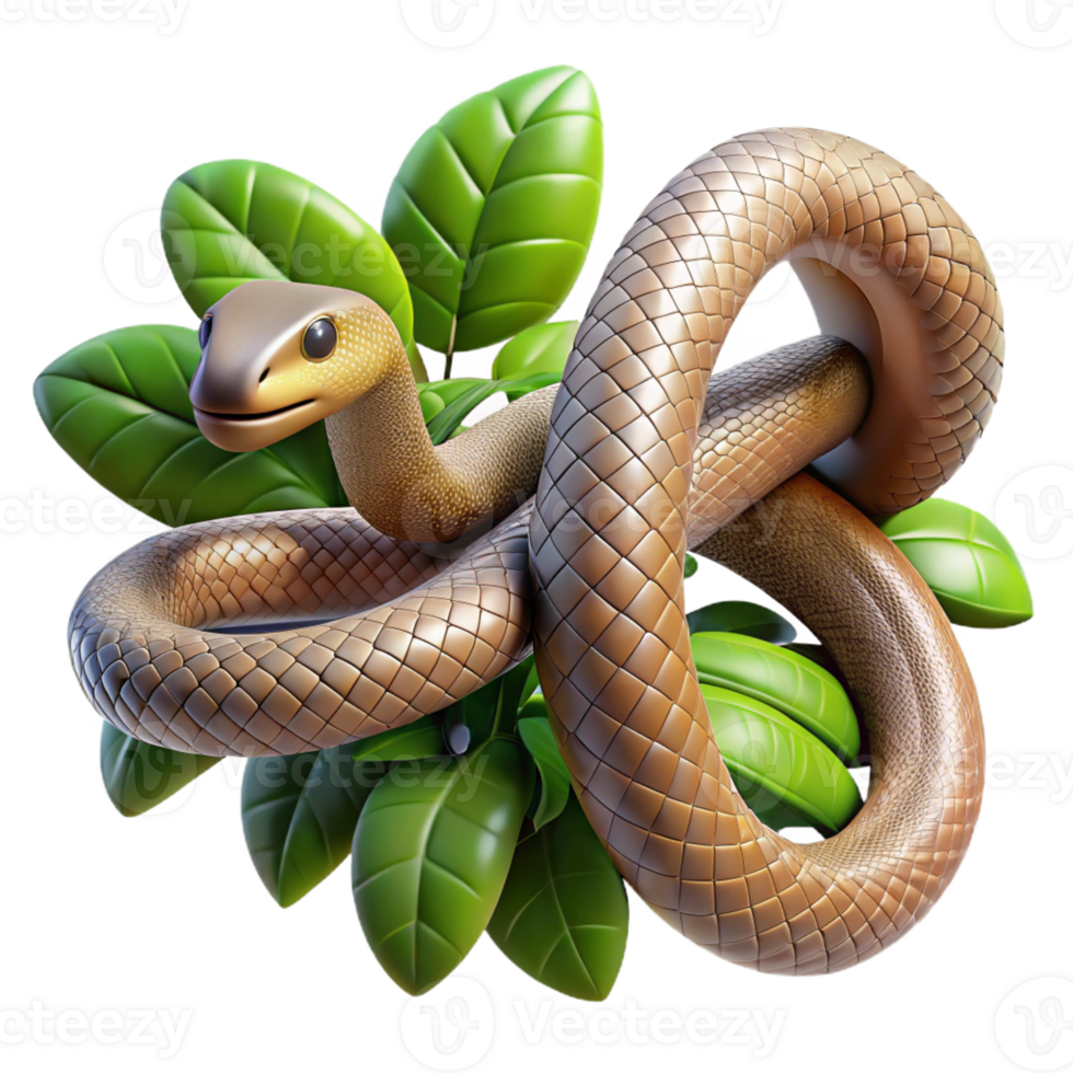 wonderful abstract A slithering snake coiled around a branch, jungle setting, dappled lighting, detailed textures detailed png