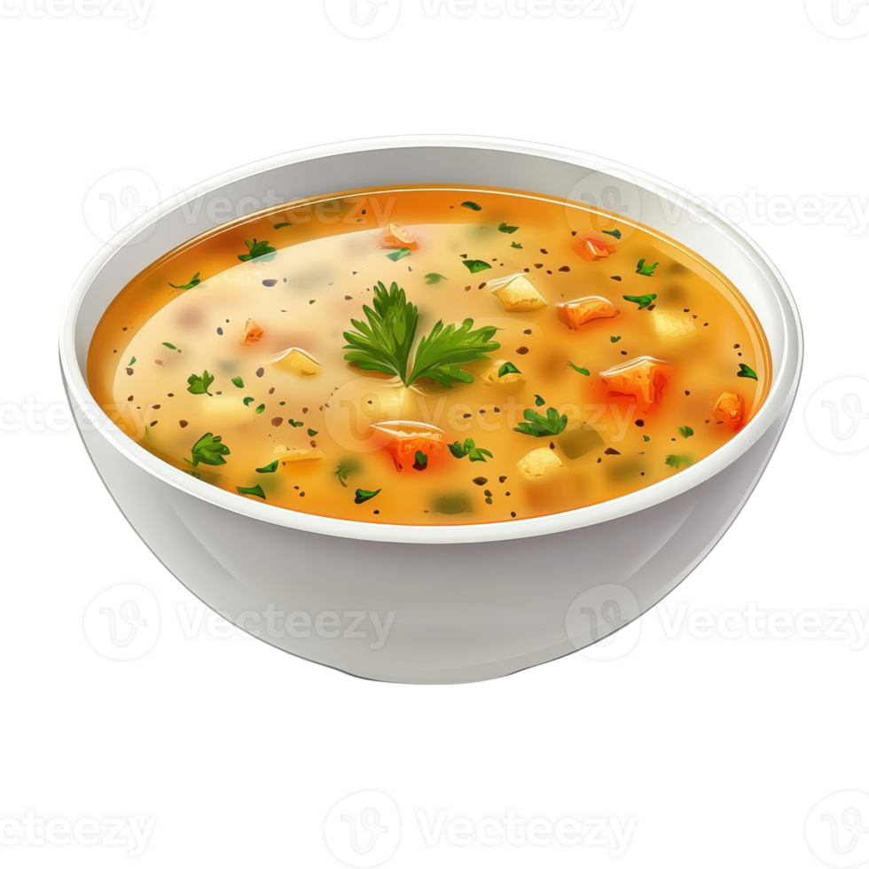 Delicious Soup Warmth and Comfort on transparent background. png