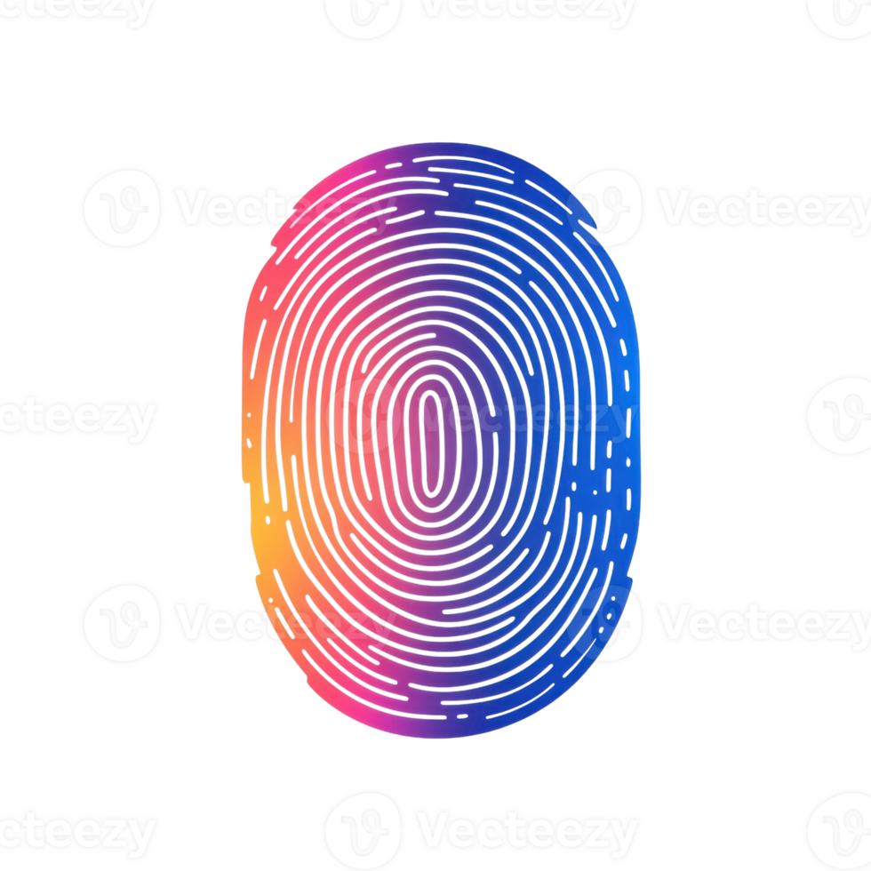 Fingerprint Identity Uniqueness on transparent background. png