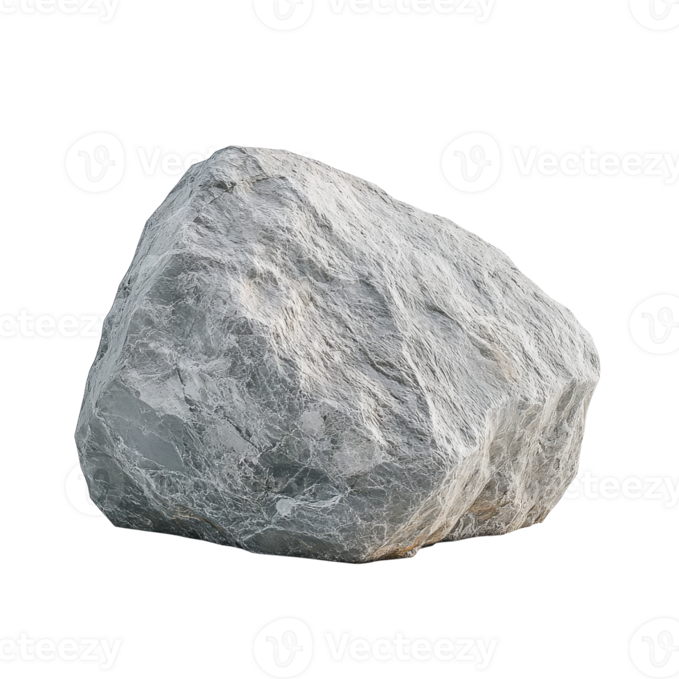 Giant Silver Mineral Stone Nature on transparent background. png