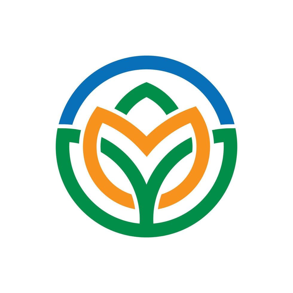 Rounded Nature Logo Design vector