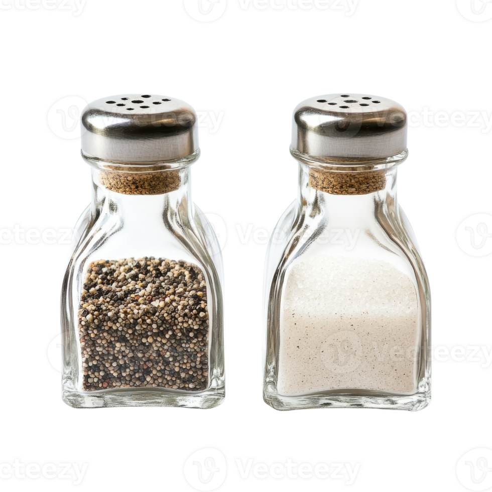 Glass Salt and Pepper Shakers on transparent background. png