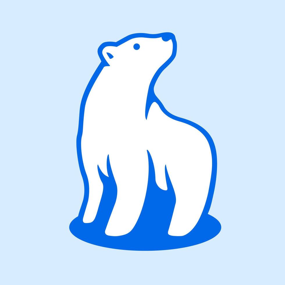 Simple polar bear logo design vector
