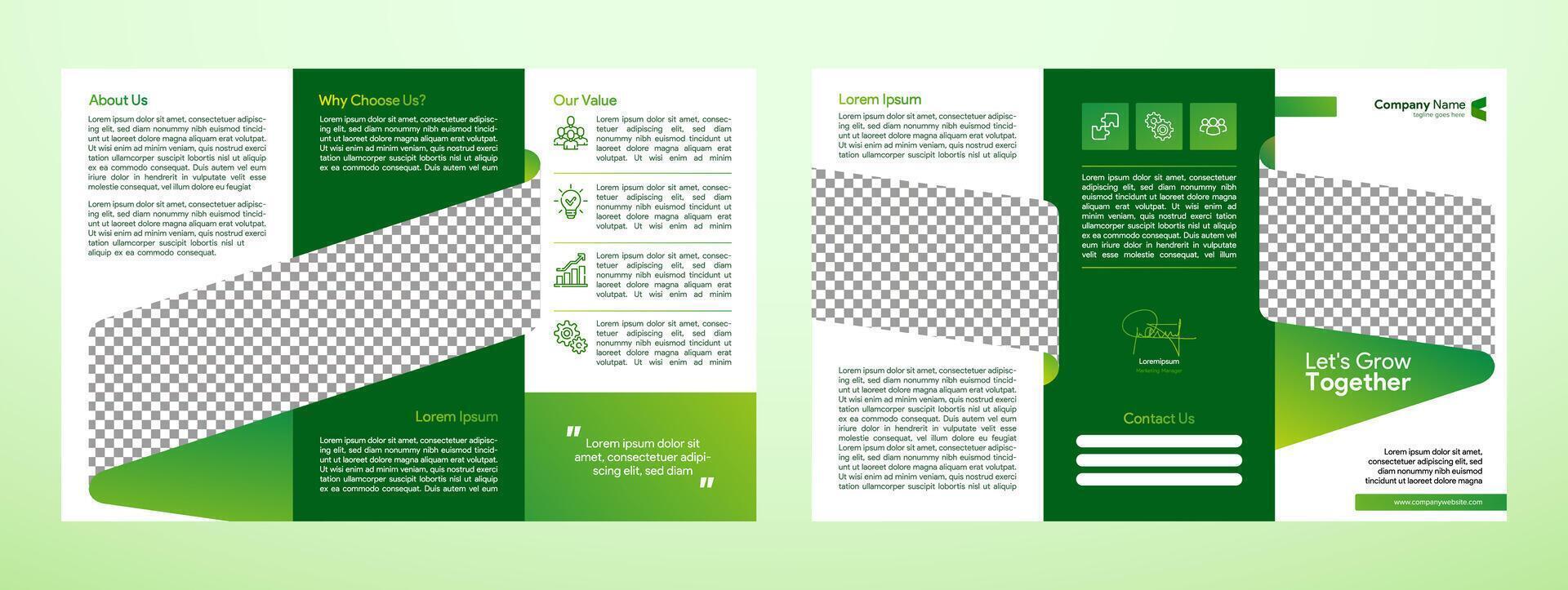 Green Themed Trifold Brochure Template vector