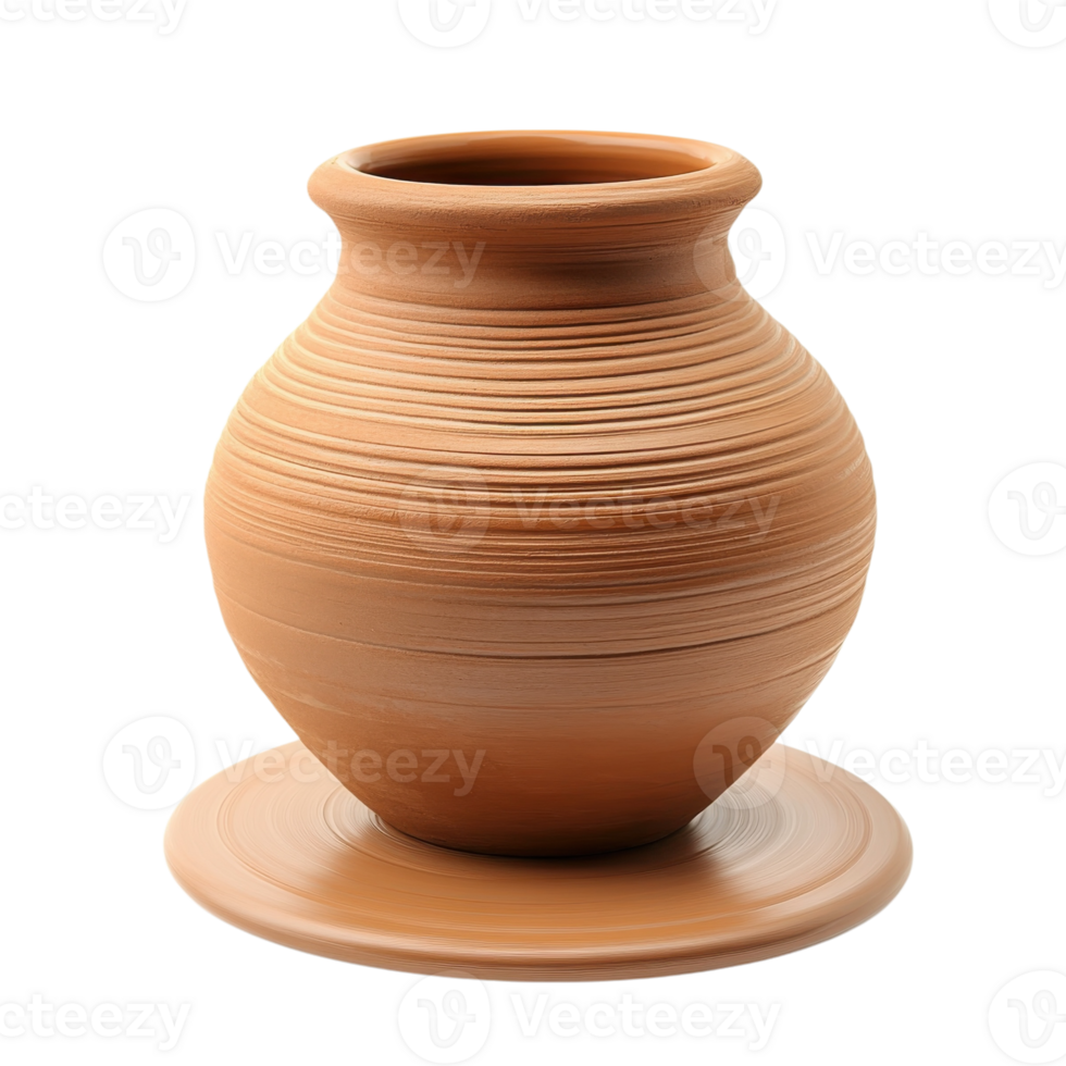 Artisan Clay Pot on Wheel on transparent background. png
