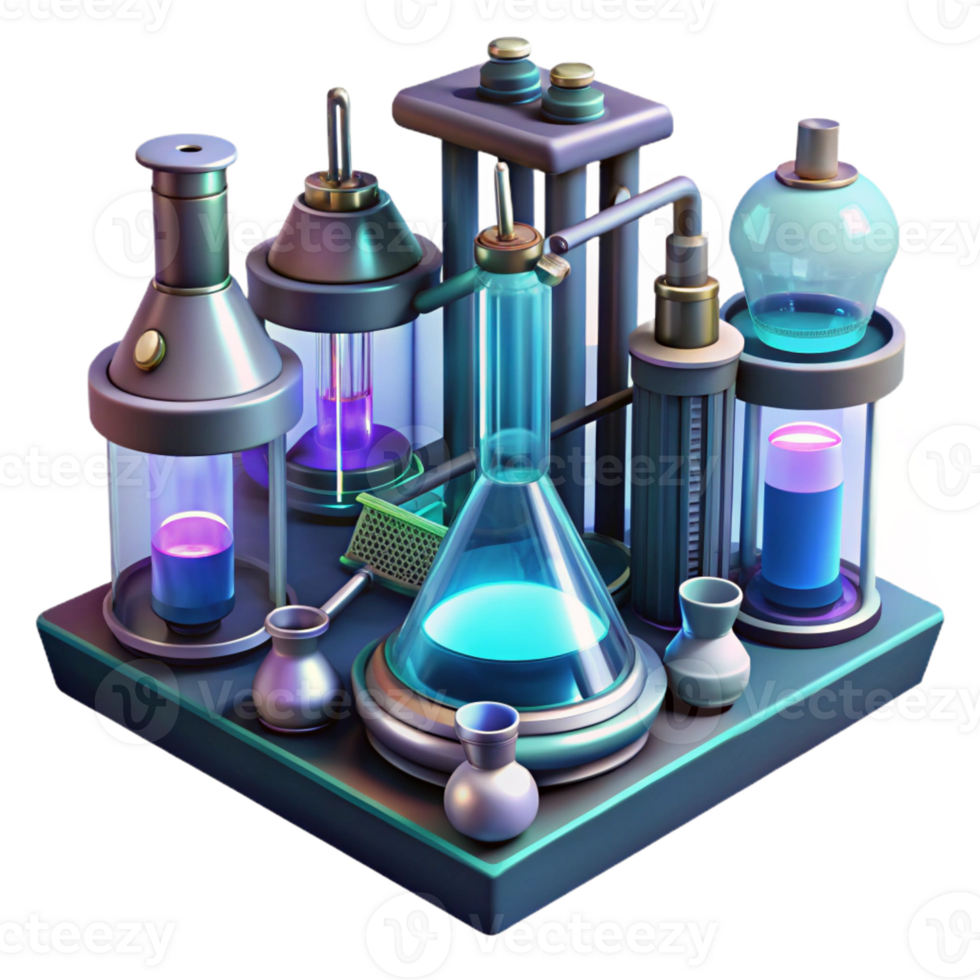 beautiful classic A futuristic laboratory, filled with glowing test tubes and complex machinery, hums with scientific activity. Cool, sterile lighting. Sci-fi realism style professional png