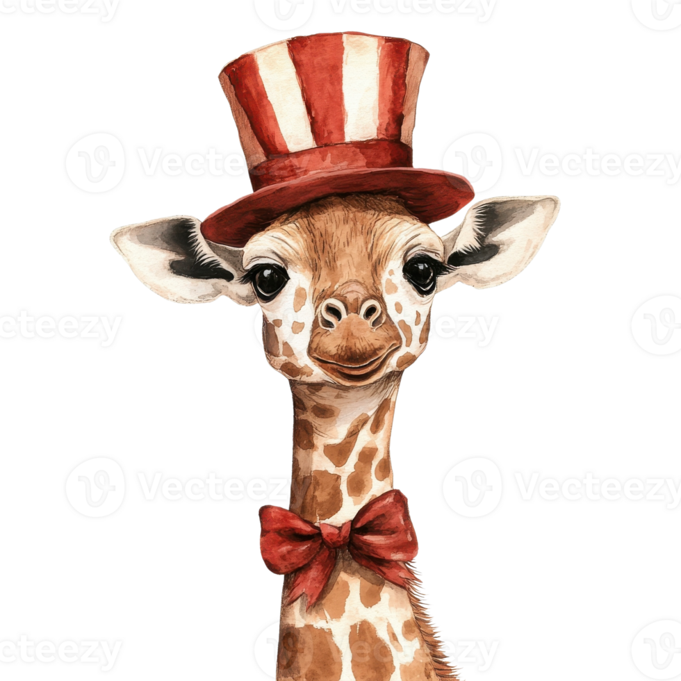 Adorable Baby Giraffe Watercolor Clipart on transparent background. png