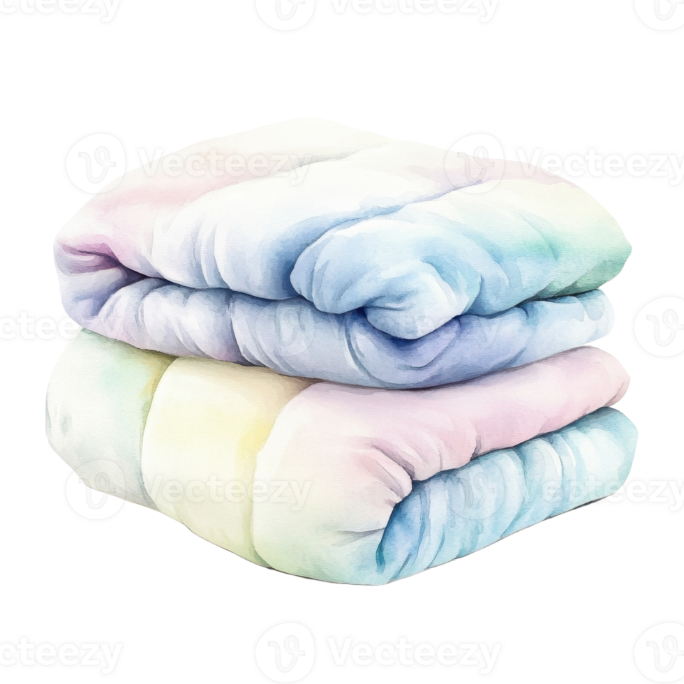 Soft Baby Blanket Watercolor Design on transparent background. png