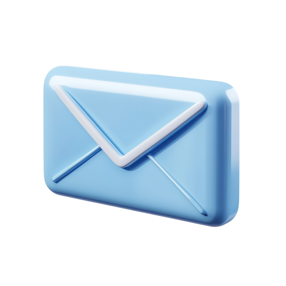 Email Communication 3D Render Icon on transparent background. png