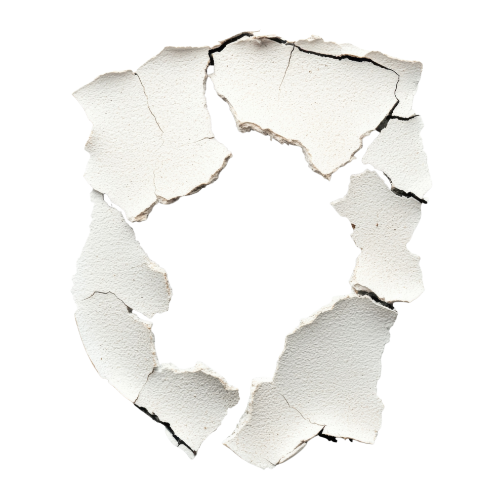 Aged Wall Texture Hole and Wear on transparent background. png