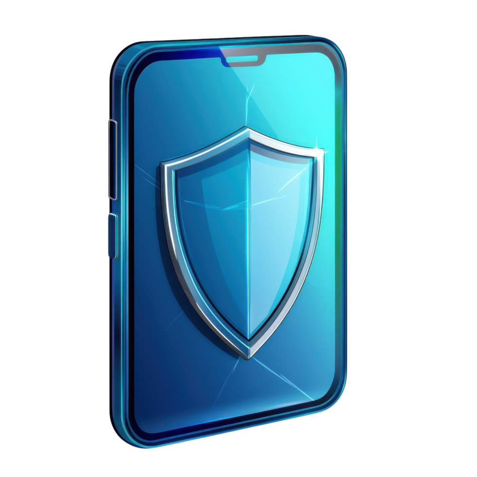 Mobile Device Shield Icon Protection on transparent background. png