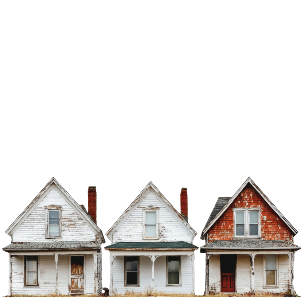 Rustic Old Architecture Row on transparent background. png