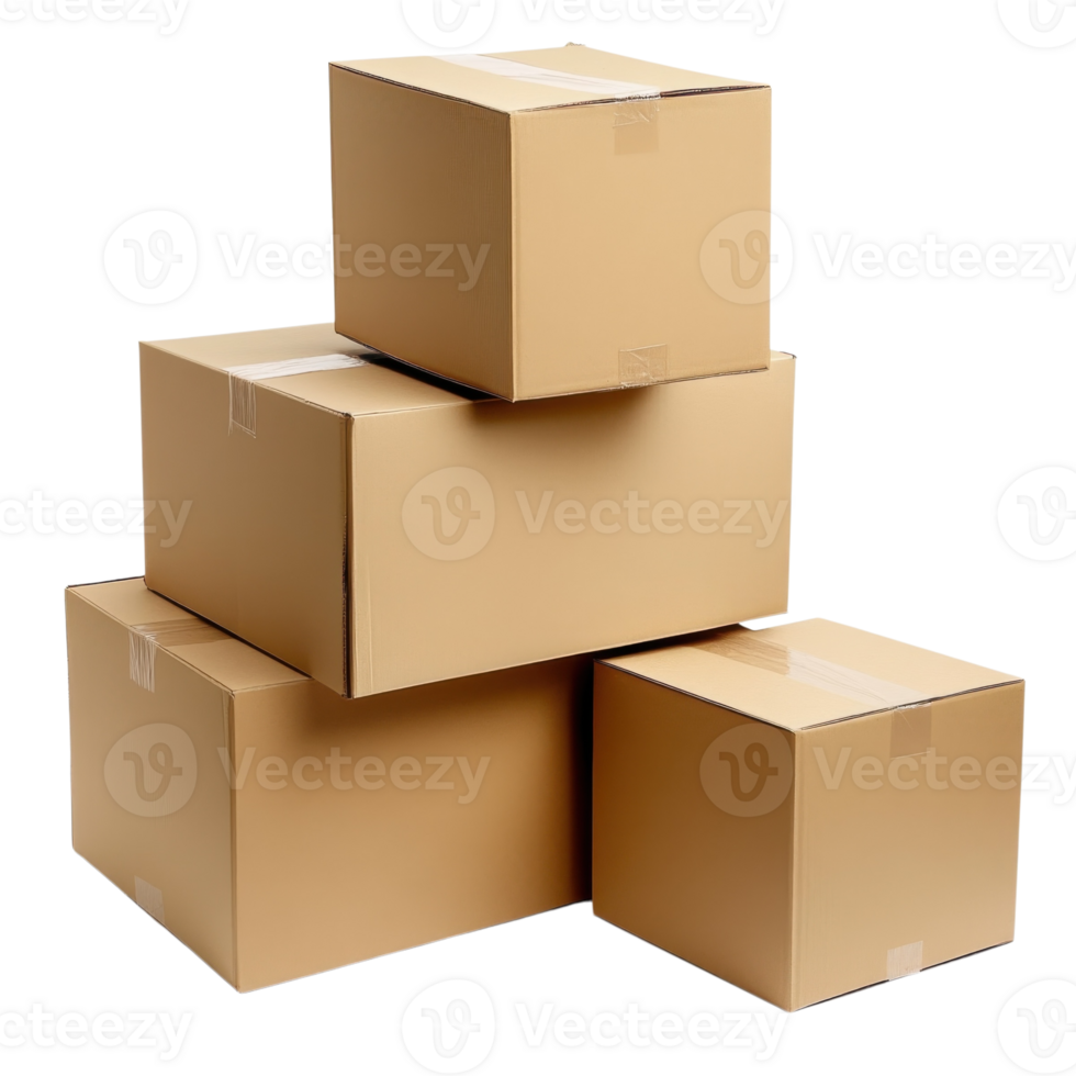 Shipping Boxes Cardboard Storage on transparent background. png