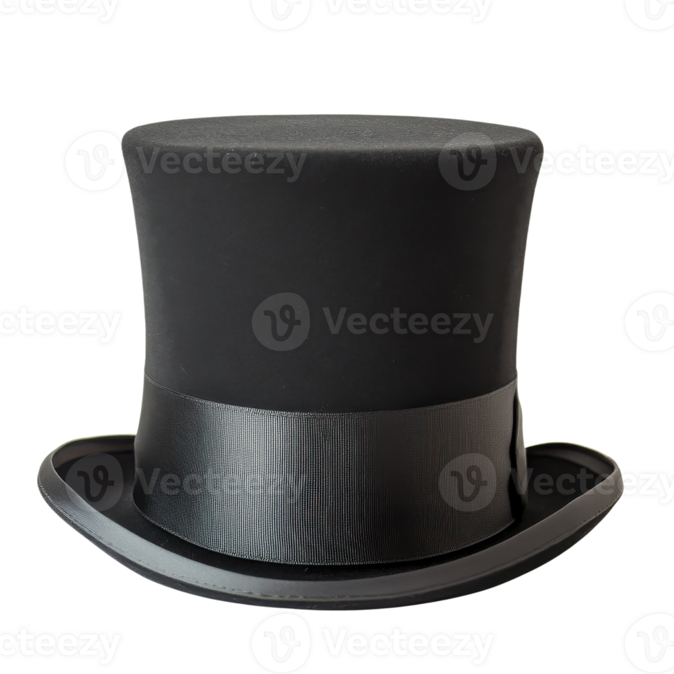 Elegant Black Top Hat Formal Events on transparent background. png