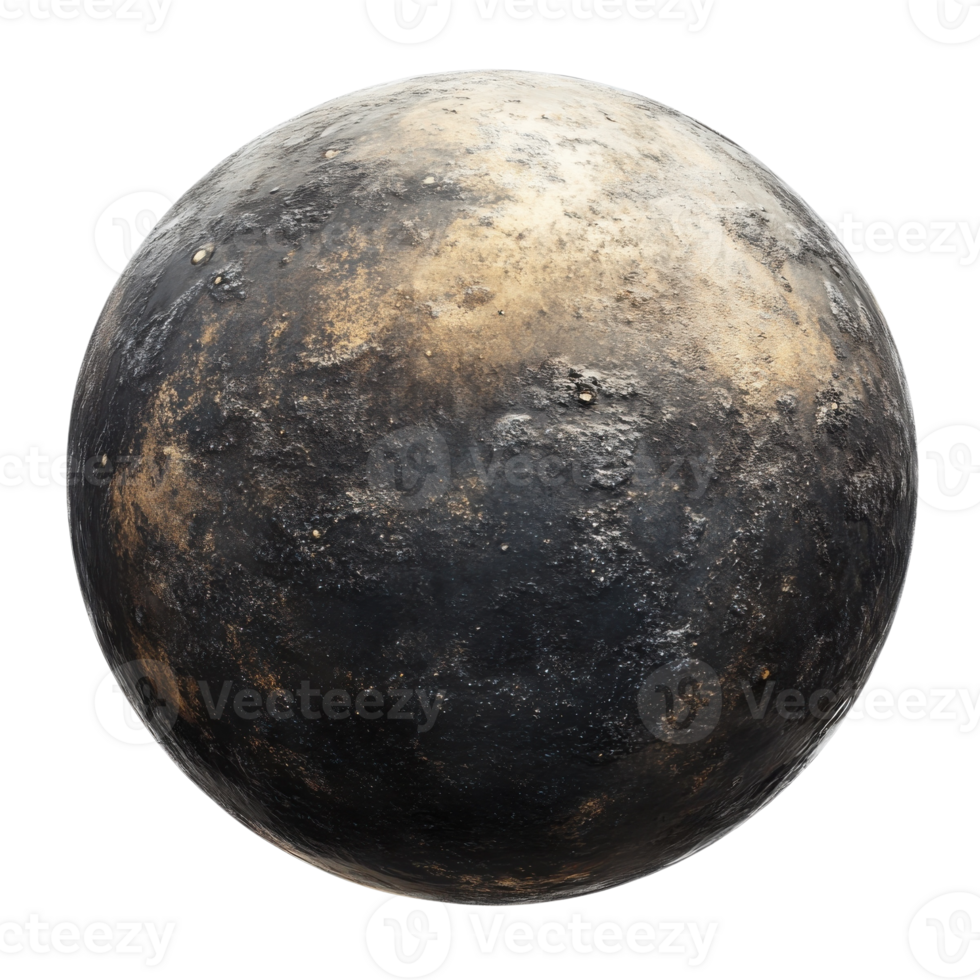 Surreal Makemake Dwarf Planet Image on transparent background. png