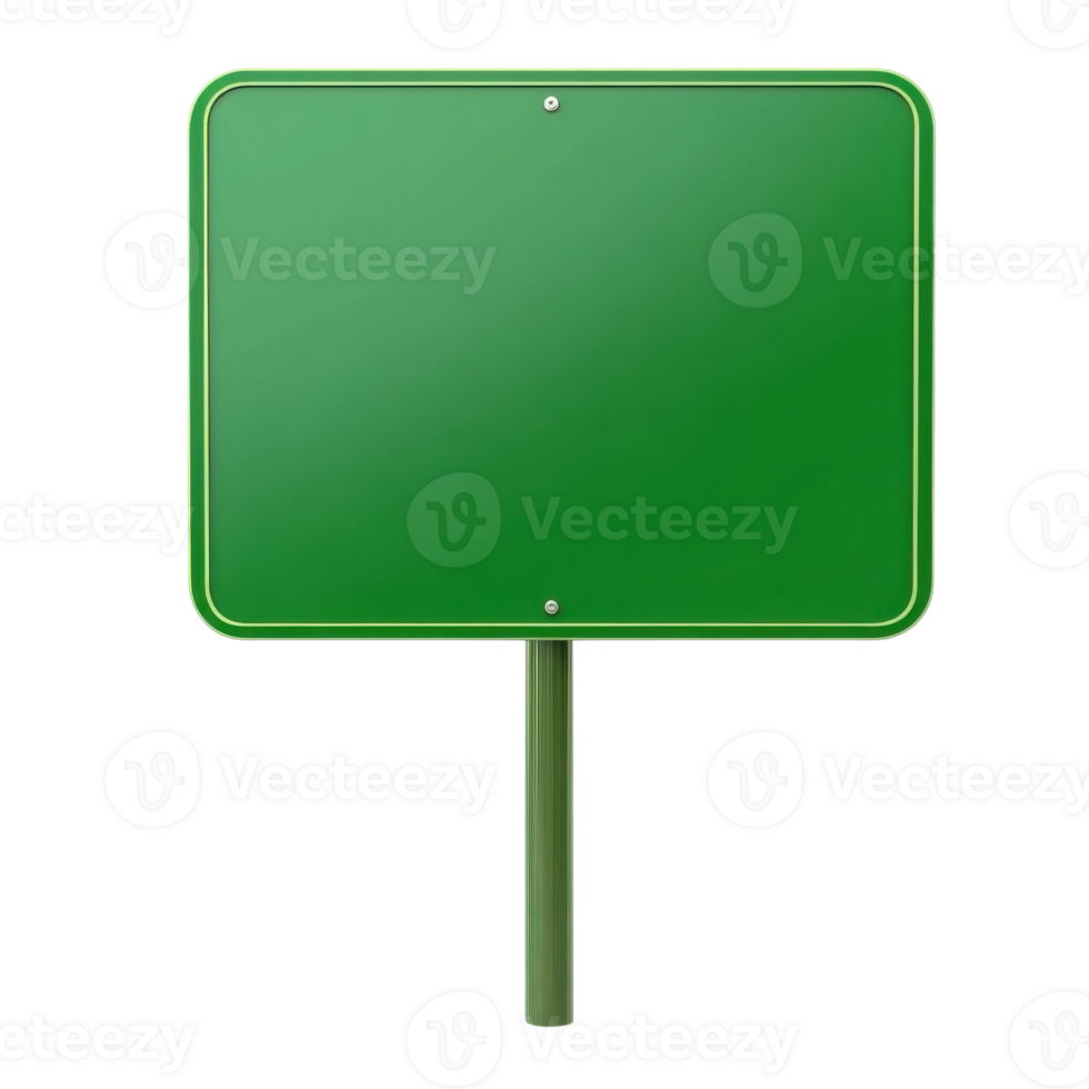 Empty Green Sign Customization on transparent background. png