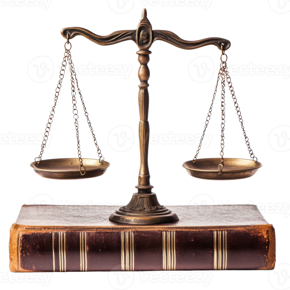 Antique Scales on Leather Book on transparent background. png