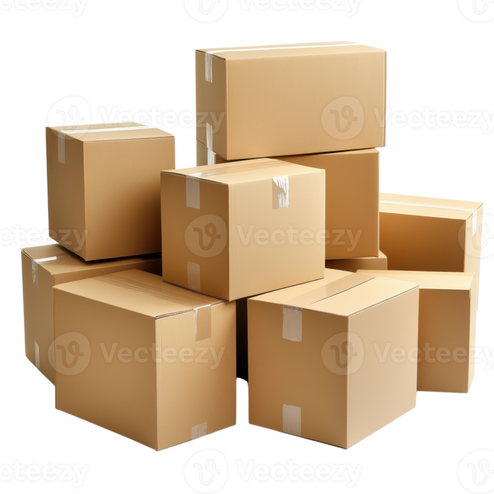 Shipping Boxes Delivery Package on transparent background. png