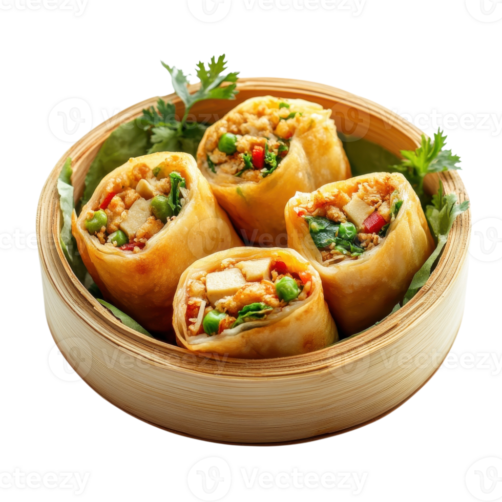 Delicious Hakka Stuffed Tofu on transparent background. png