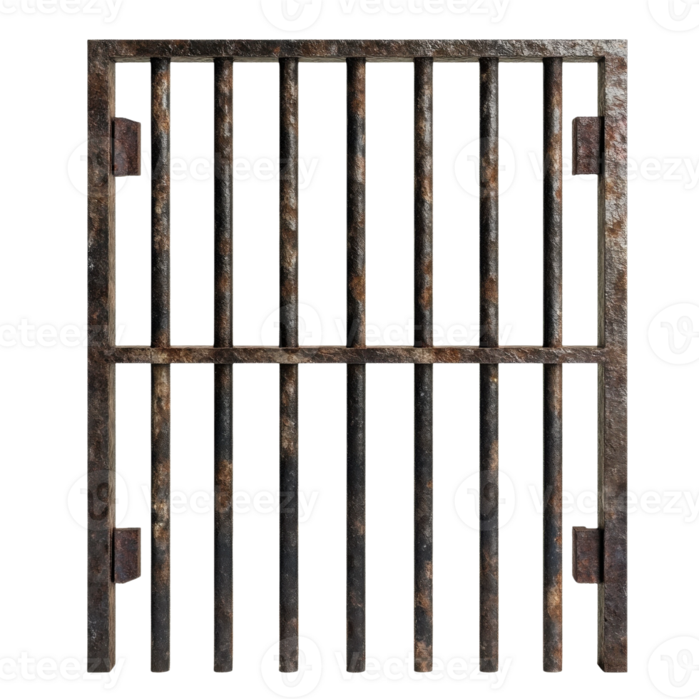 Steel Bars Security Confinement on transparent background. png