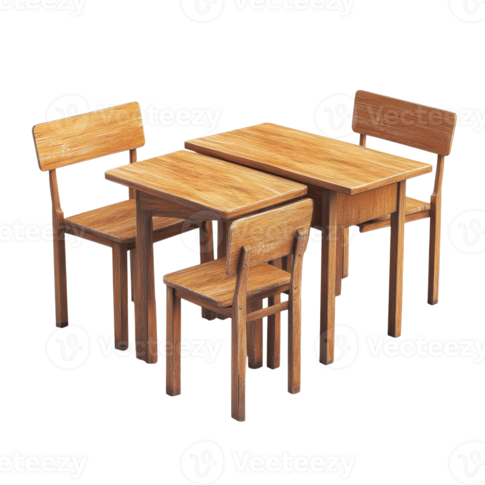 Modern School Classroom Design on transparent background. png