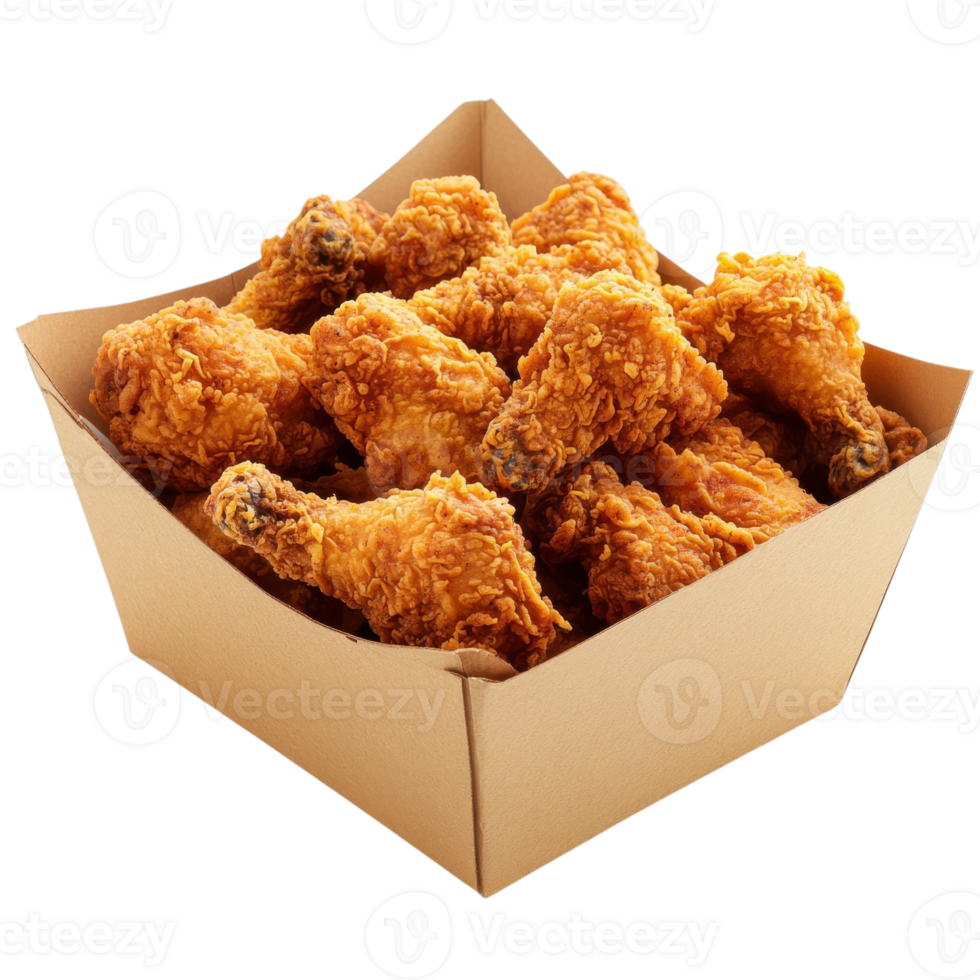 Crispy Fried Chicken Box on transparent background. png
