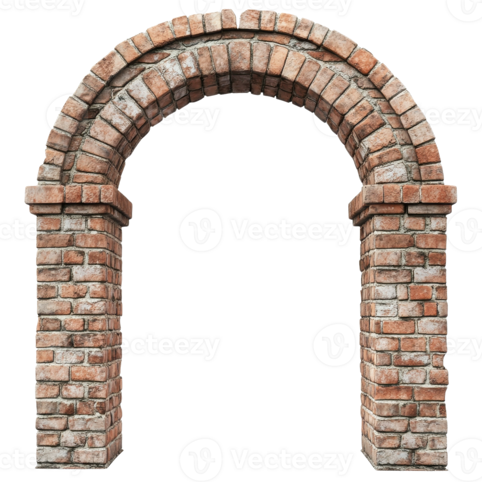 Brick Archway Architectural Beauty on transparent background. png