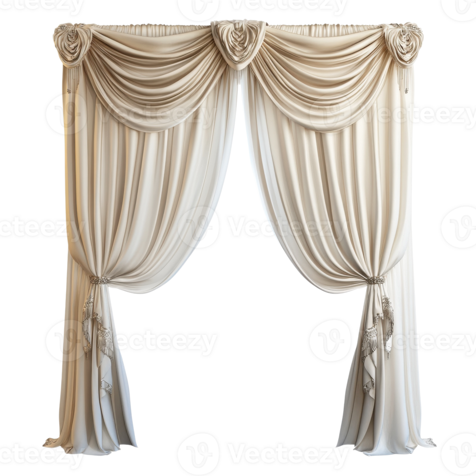 Elegant Curtain for Interior Design on transparent background. png