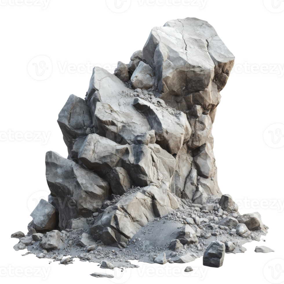 Coastal Rock Formation Texture on transparent Background. png