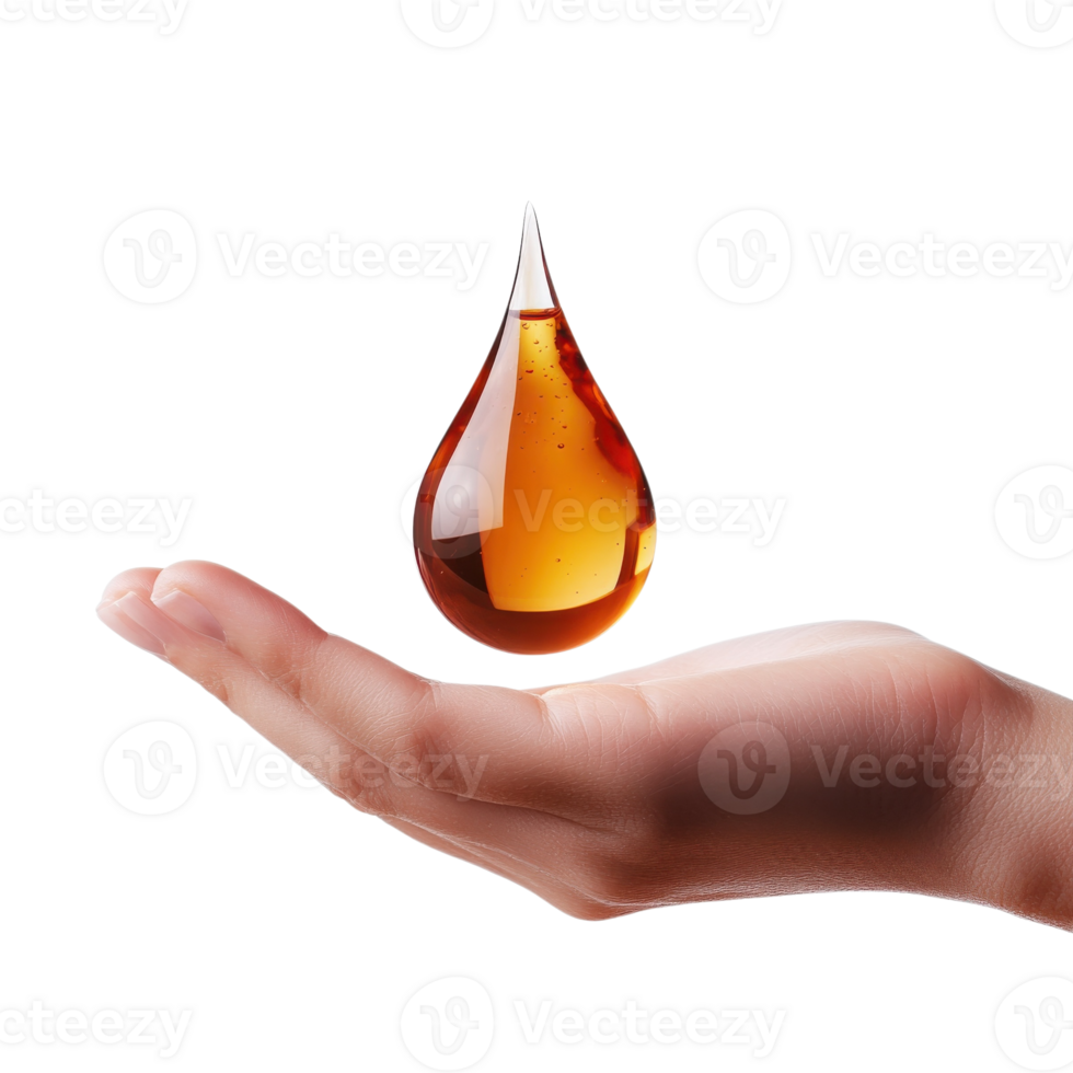 Liquid Drop Precision Hand on transparent Background. png