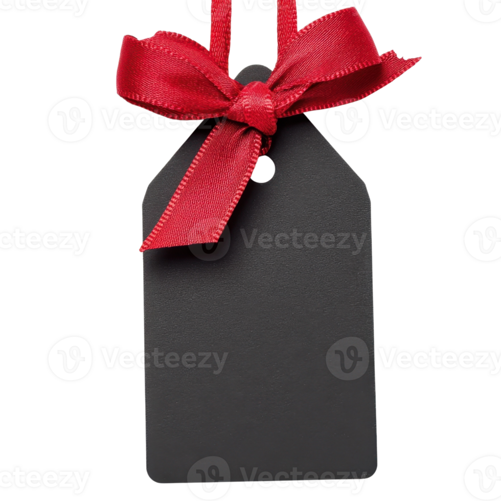 Black Friday Sale Tag Red Ribbon on transparent Background. png