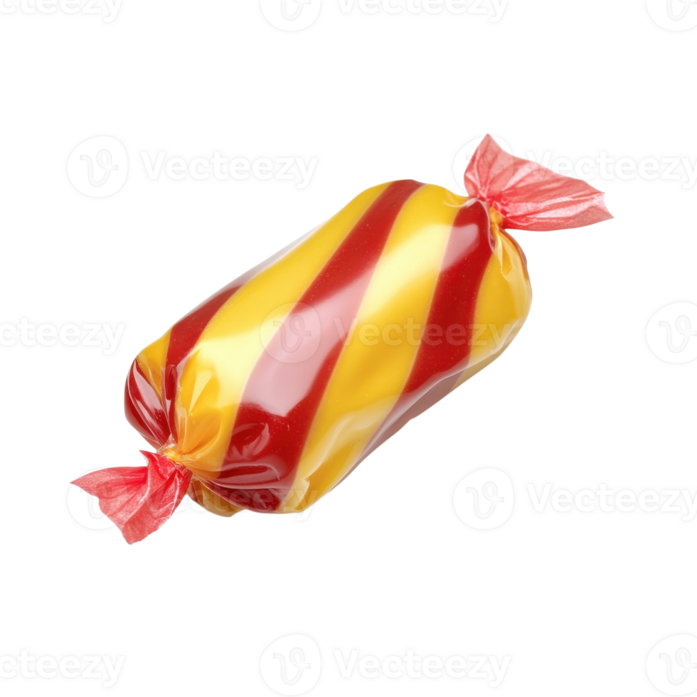 Sweet Candy Striped Wrapper on transparent Background. png
