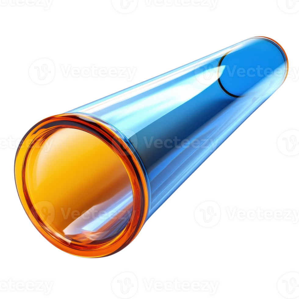 Vibrant Tube Design Element on transparent Background. png