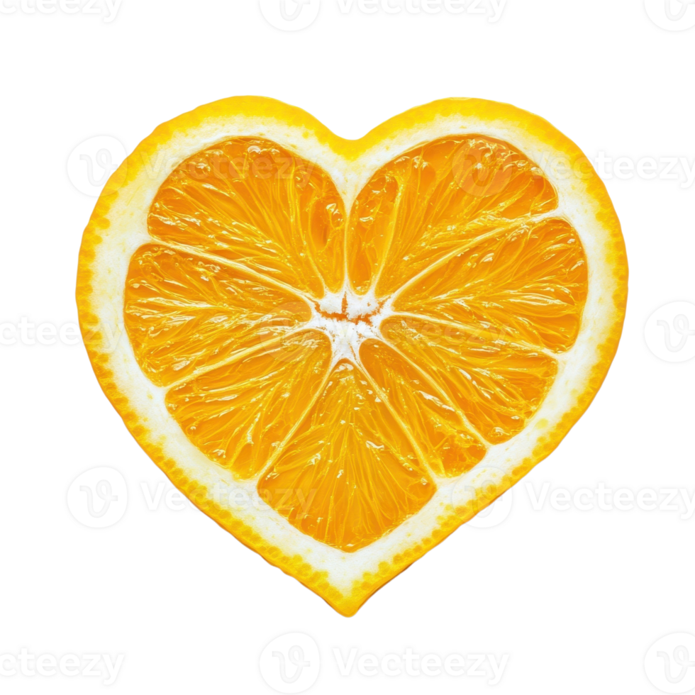 Juicy Citrus Heart Summer Fruit on transparent Background. png