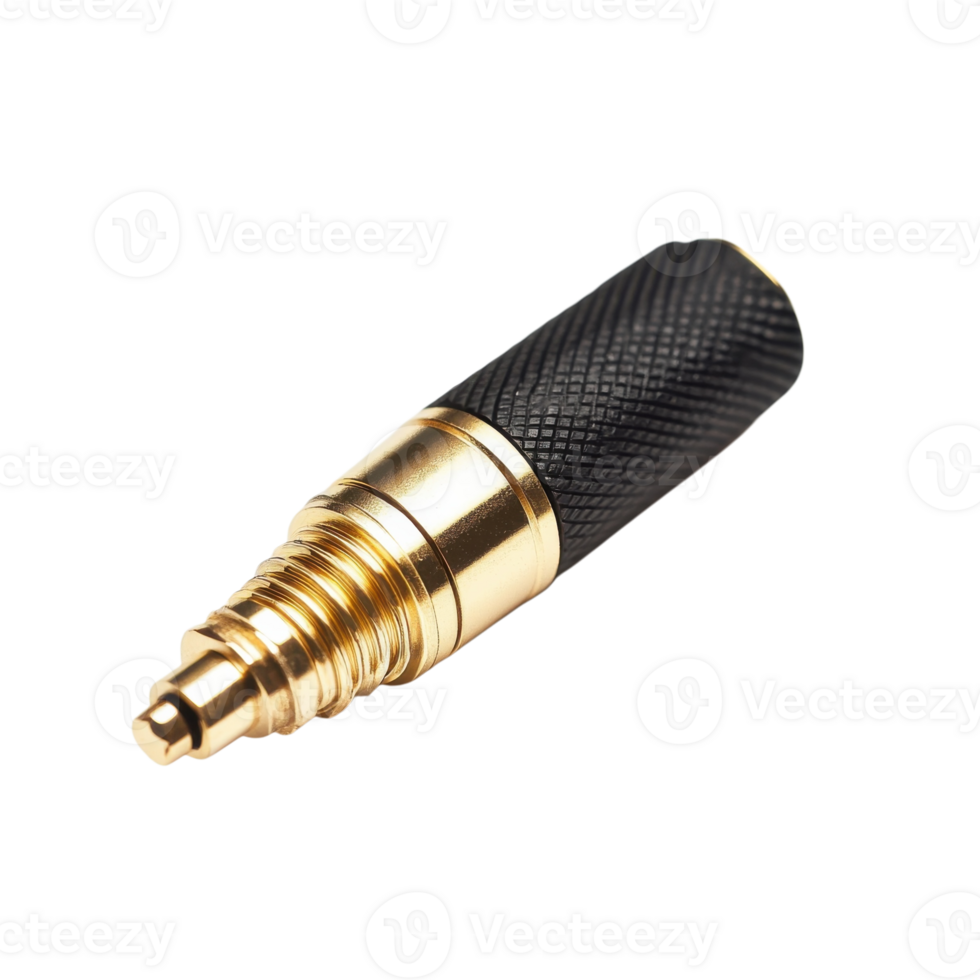 Premium Gold Audio Cable 14 on transparent Background. png
