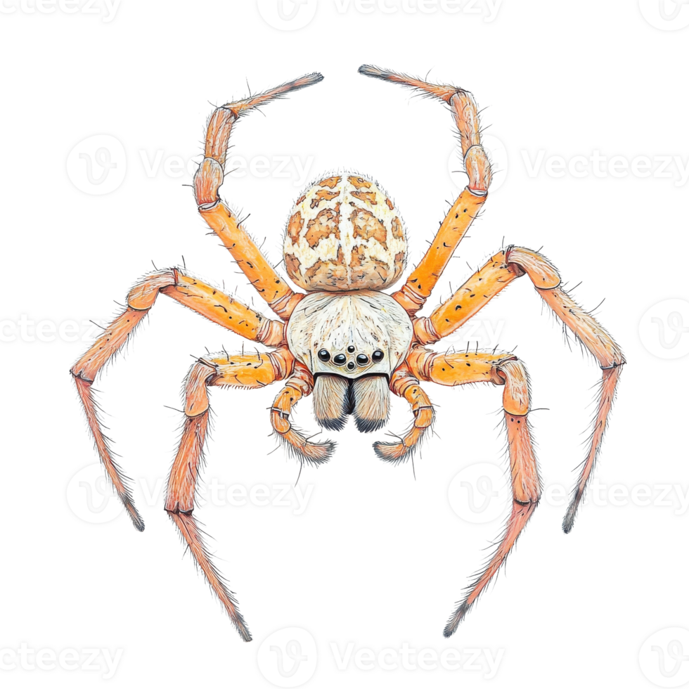 Huntsman Spider Macro Photography on transparent Background. png