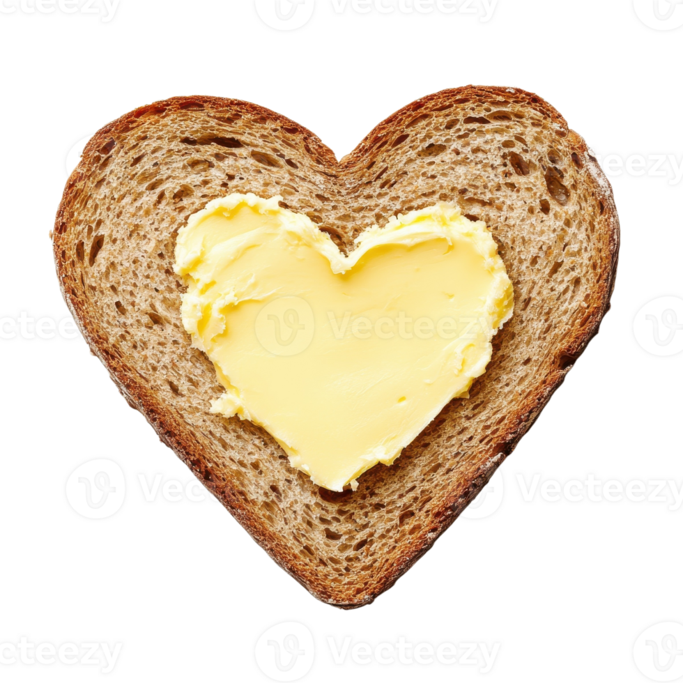 Rustic Heart Shaped Butter Spread on transparent Background. png
