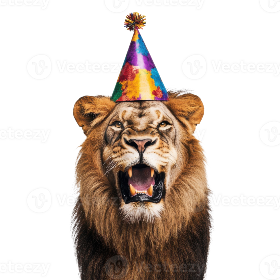 Lion Party Celebration on transparent Background. png
